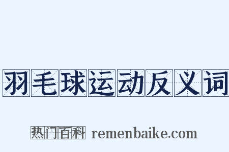 羽毛球运动反义词是什么意思的图片